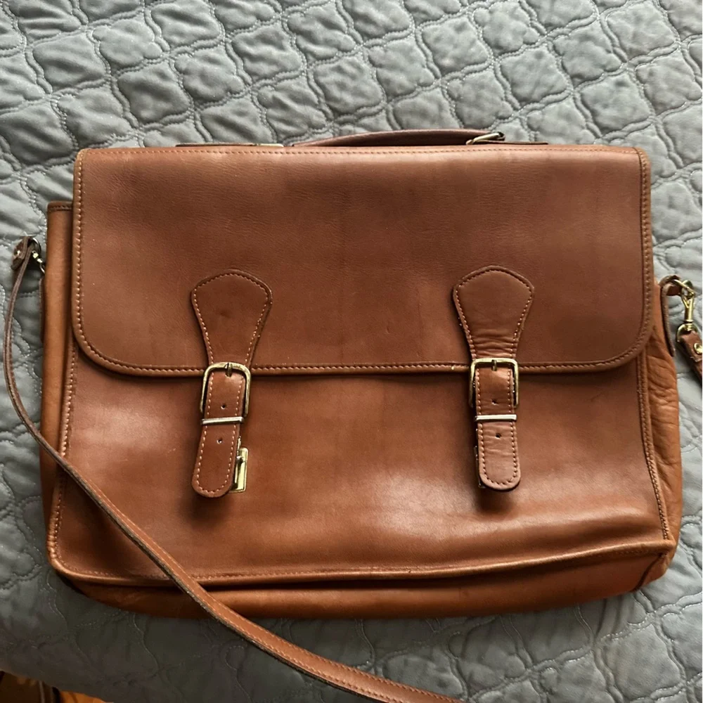 Coach Brown Leather Messenger Bag - Picture 1 of 7